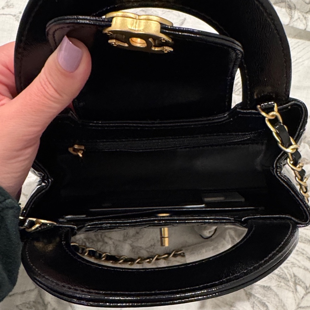 CHANEL style Black glossy Kelly bag - Picture 6 of 9